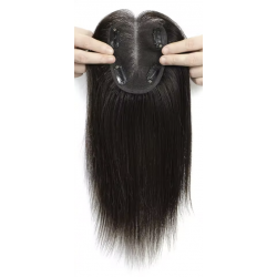 LuxeVolume™ Clip-In Crown Topper – Virgin Indian Hair Blend for Instant Thinning Coverage