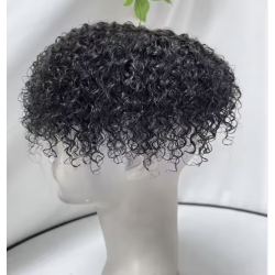 ApexCurl™ Kinky Curl Toupee – 100% Indian Remy Hair (Monofilament Base with Bleached Knots)