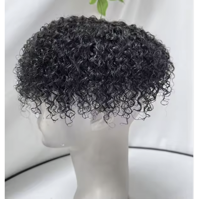 ApexCurl™ Kinky Curl Toupee – 100% Indian Remy Hair (Monofilament Base with Bleached Knots)